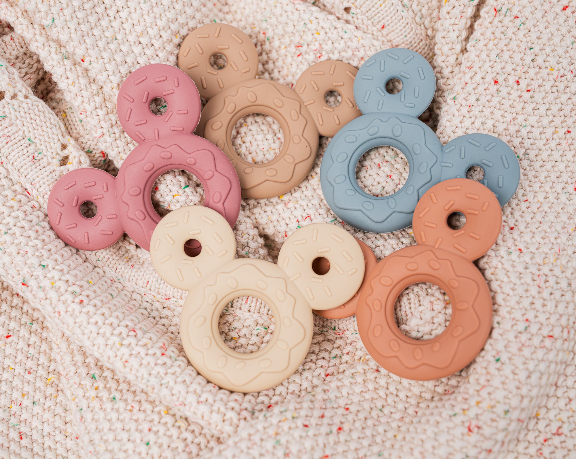 Baby Bliss Donut Silicone Teething Toy – Soft BPA-Free Teether for Newborns & Infants 0–12 Months, Soothes Teething Pain & Promotes Oral Development