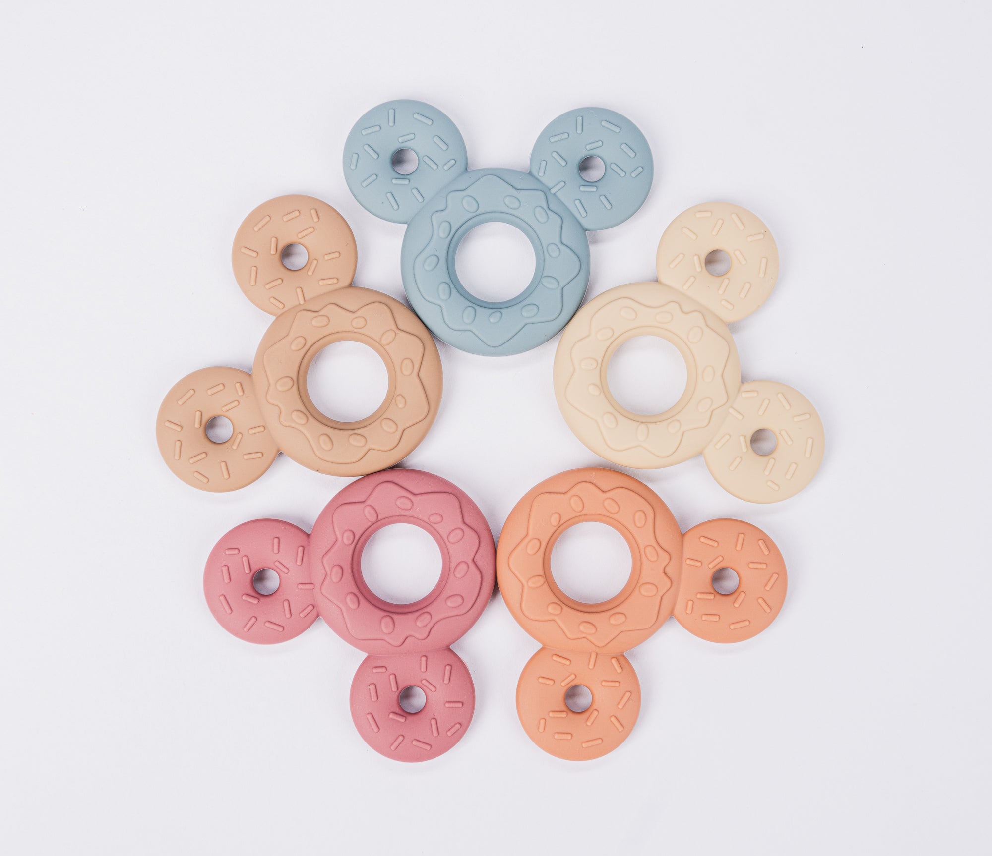 Baby Bliss Donut Silicone Teething Toy – Soft BPA-Free Teether for Newborns & Infants 0–12 Months, Soothes Teething Pain & Promotes Oral Development