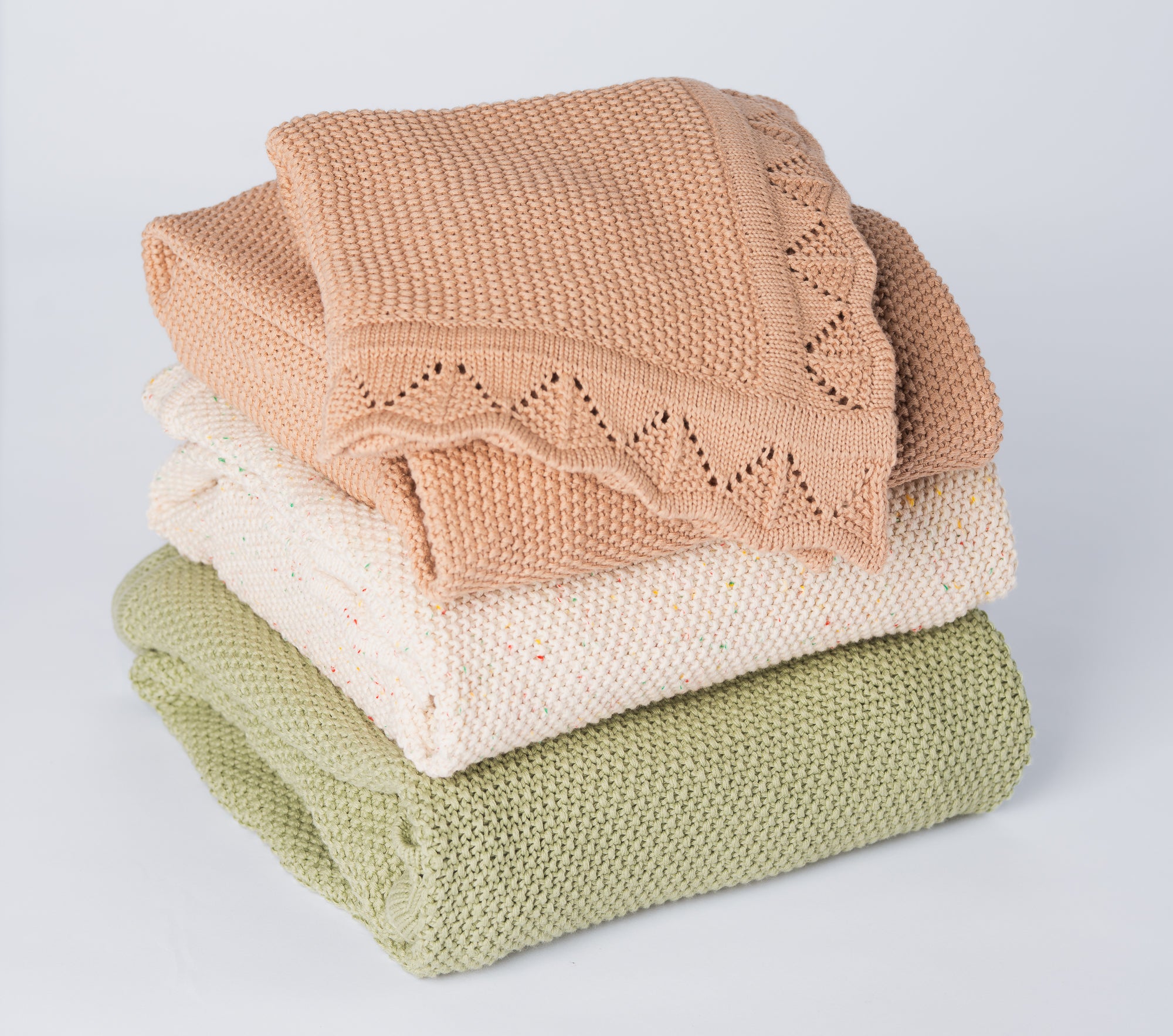 Handmade Crocheted Knit Blanket – Soft, Cozy & Durable Newborn Swaddle or Playtime Comfort