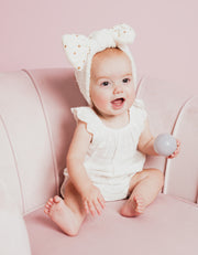 Reversible Teddy Bear Headband – 2-in-1 Cute & Comfortable Bow Headwear for Newborns & Toddlers, 6.8x3.4