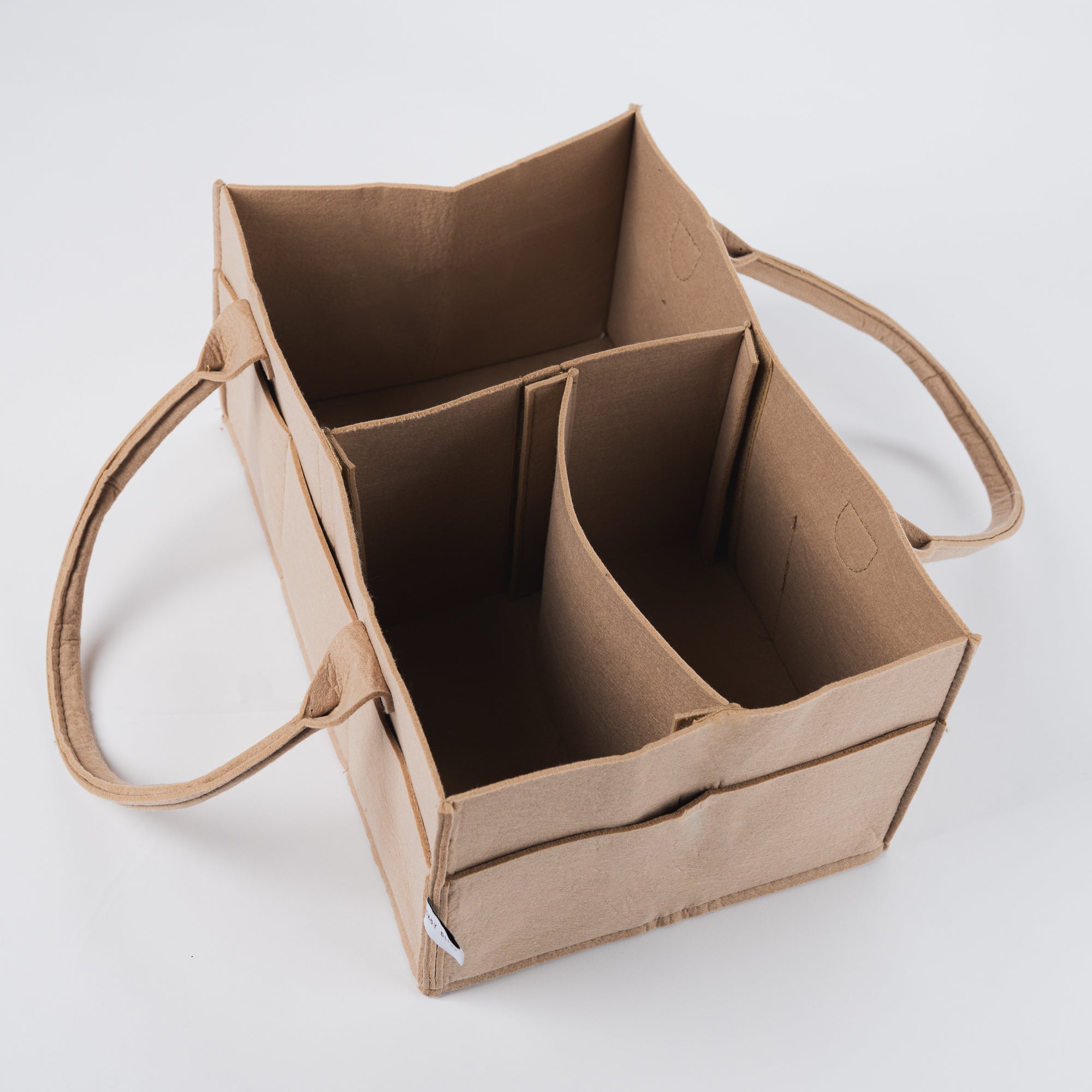 Felt Diaper Caddy - Removable Insert & 8 External Pockets, Stylish, Portable Baby Storage Bin for Home & Travel