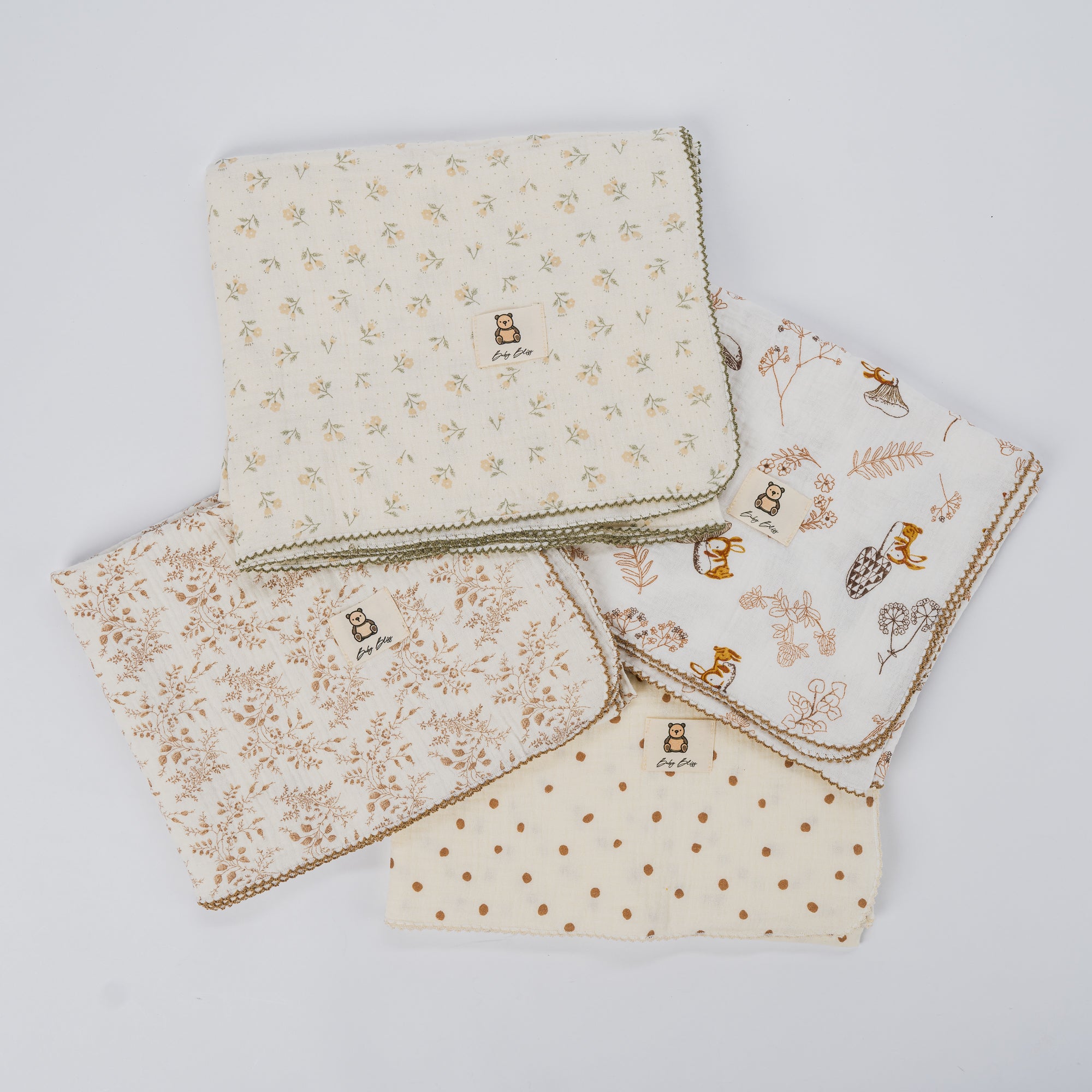 Vintage Swaddle Blanket – Soft 100% Cotton, Breathable Newborn & Baby Wrap