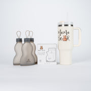 Breastfeeding Essentials Set with Temperature-Sensing Storage Bags, Reusable Milk Bags (3-Pack) & Hydrating Tumbler