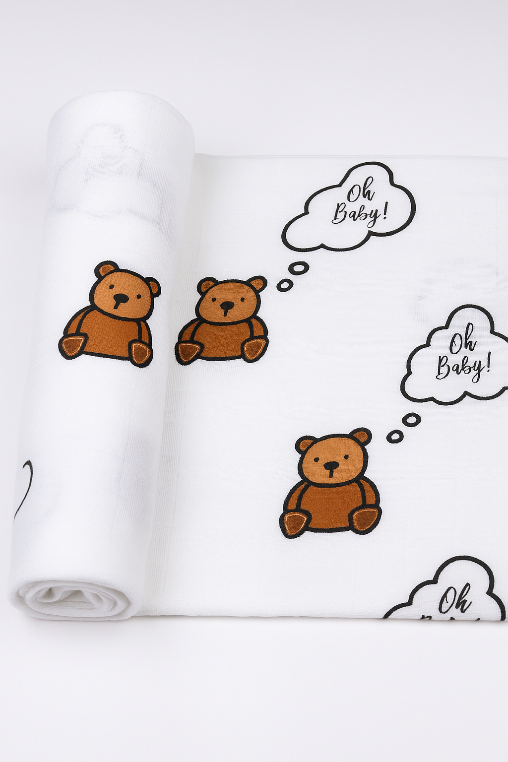 Oh Baby!  Muslin Swaddle Blanket – 3-Layer Soft & Breathable Baby Wrap for Newborns
