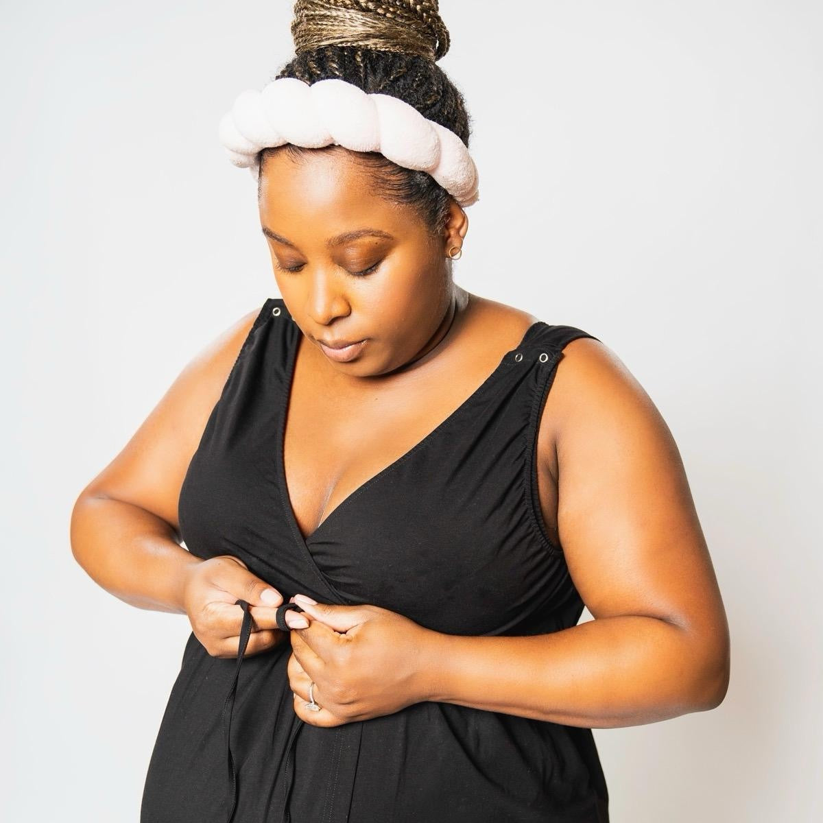 Baby Bliss Amora Women’s  Wrap 3-in-1 Labor & Delivery Gown with pockets– Versatile Maternity Wear and Breastfeeding Outfit, Available in Sizes XS to 5X. Women's Multi-Purpose