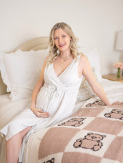 Baby Bliss® 3-in-1 Labor, Delivery & Nursing Gown – Amora (Wrap Style w/ Pockets)