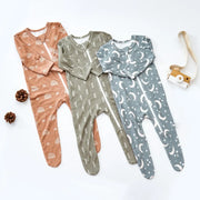 Bamboo Zippered Footed Baby Romper – Soft, Breathable One-Piece with Fold-Over Cuffs