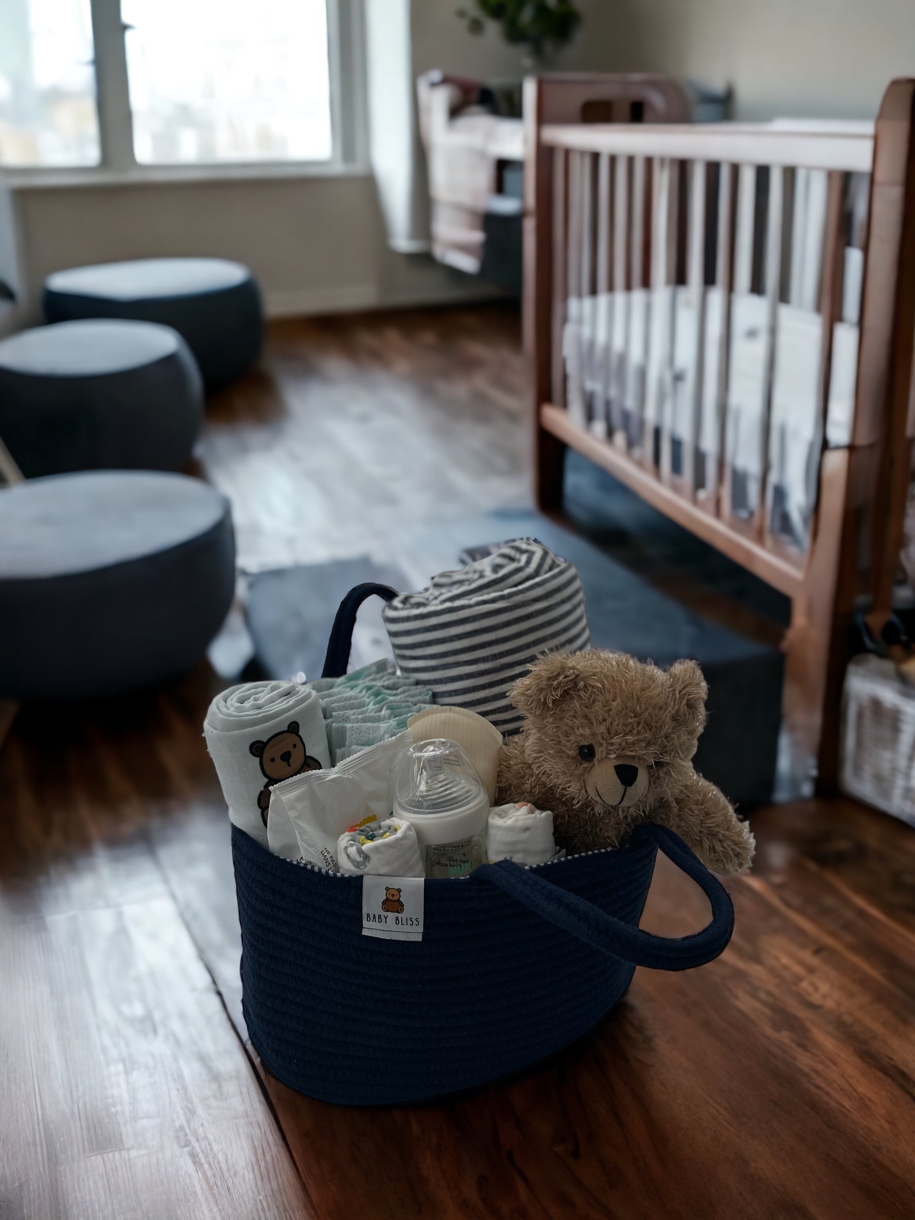 Diaper Caddy  – Portable Storage Bin for Diapers, Wipes & Baby Essentials, Two Sizes Available